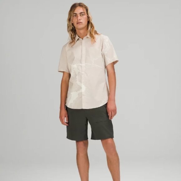 Lululemon Mark Healey Moon Drift Short Sleeve (SS) Shirt in Mohn Beige Tan White - Picture 2 of 16